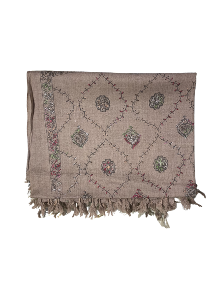 Women’s Wool Shawl – Hand-Embroidered Winter Wrap from Chitral – Authentic Chitrali Craft
